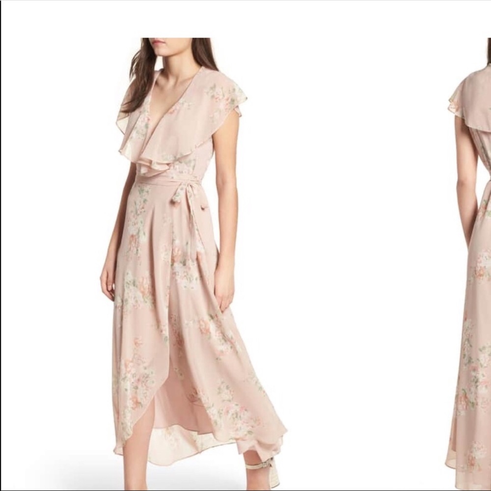 Pink floral maxi dress